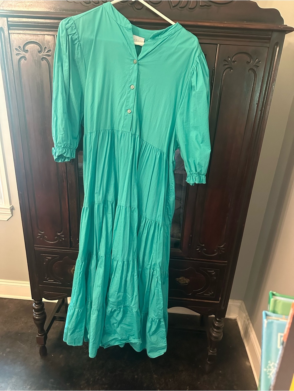 Karlie Teal Tiered Maxi Dress